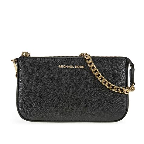 michael kors lana black leather clutch|Michael Kors black handbags.